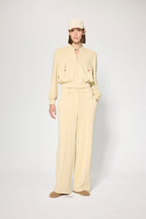 CROPPED BOMBER WITH SHOULDER PADS